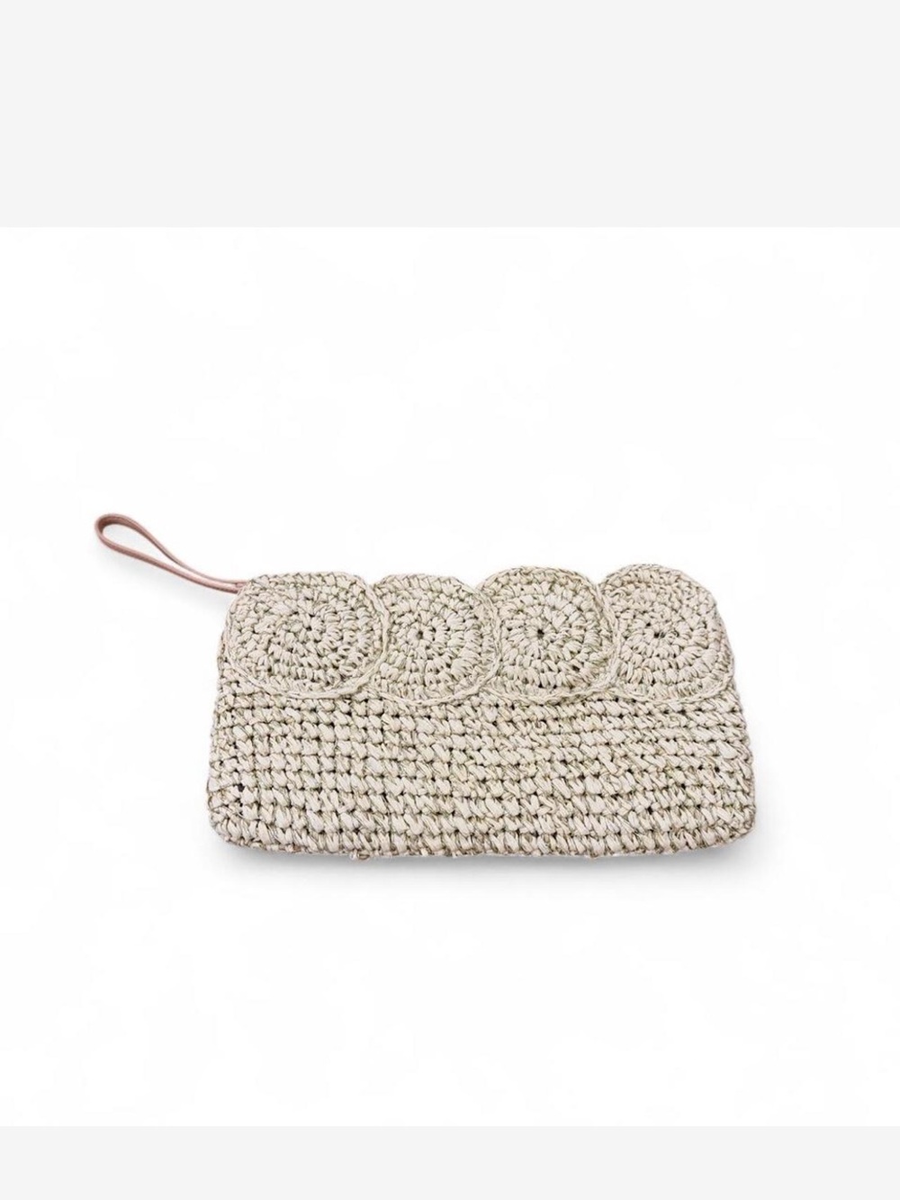Talbots Handwoven Natural Straw Wristlet Clutch - Beige